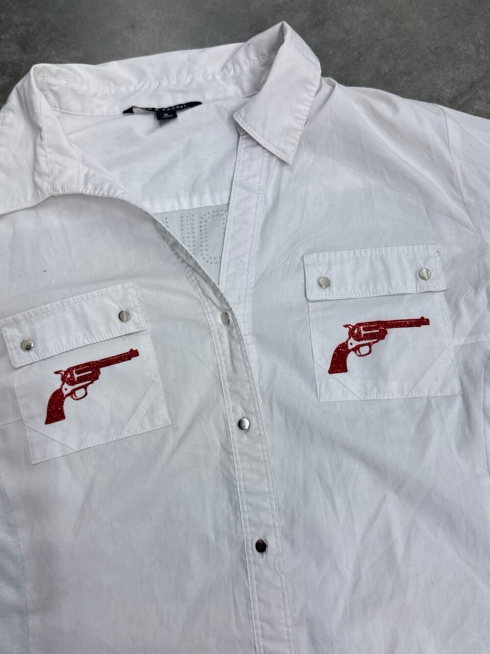 ZAC & RACHEL Button Up Embellished Rodeo Queen XL White Rhinestone - Picture 5 of 8
